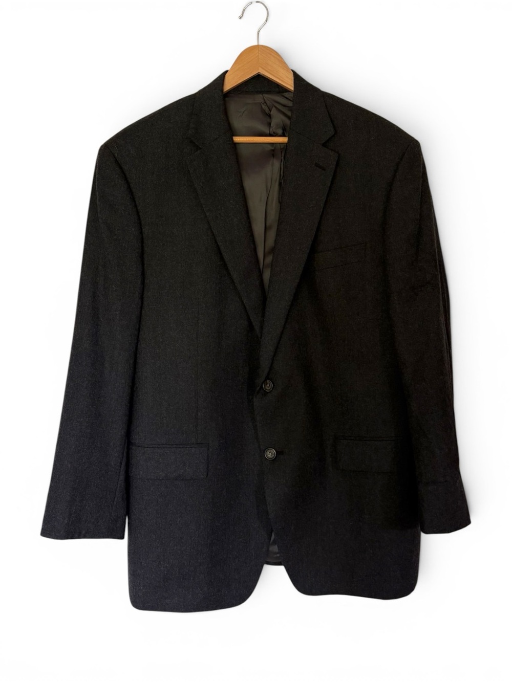 Lauren Ralph Lauren Men’s Charcoal 100% Wool Two-Button Notch Lapel Blazer 46R
